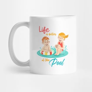 Swimming Kids At The Pool Mug